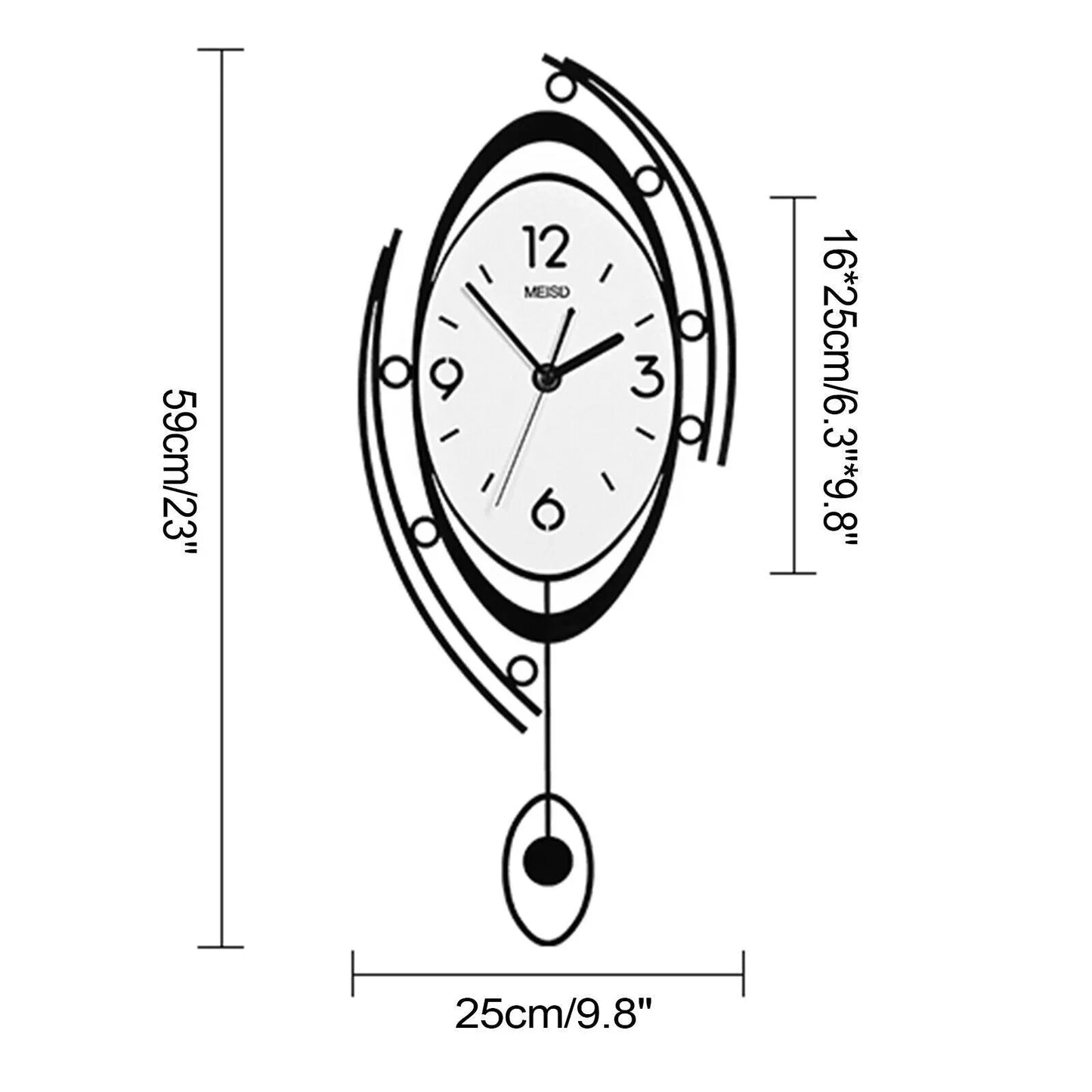 Large Nordic Round Clock: 3D Creative Design for Modern Living Room Decor