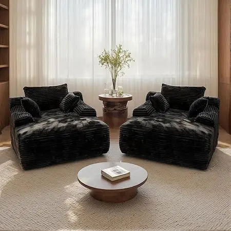 67" Oversized Chaise Lounge Reading Chair,Plush Corduroy Boneless Memory Foam Couch Sofa Beds,Lounging Chairs with Deep Large se