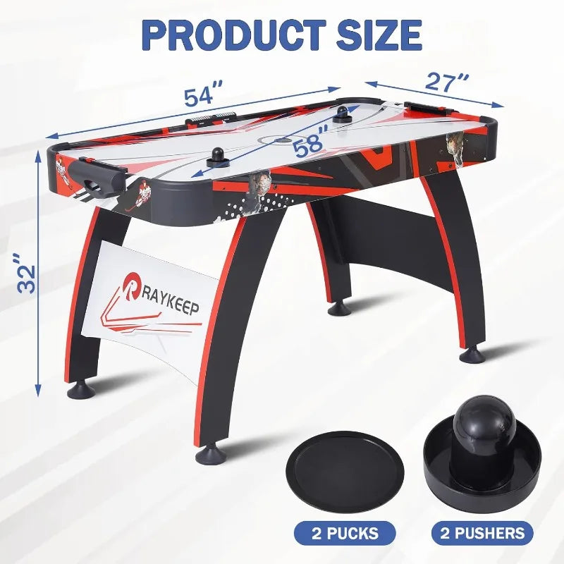 Air Hockey Table, Indoor Hockey Arcade Game Table with w/2 Pucks, 2 Pushers, LED Scoreboard, Powerful 12V Motor