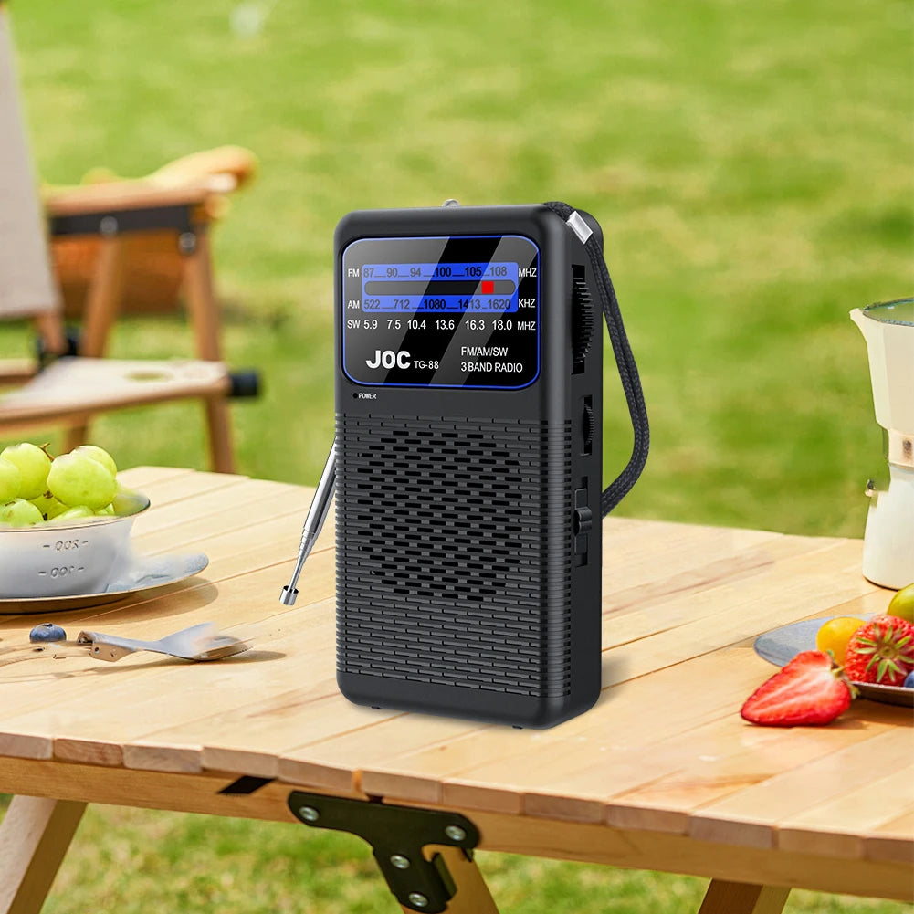 Portable AM/FM/SW Radio Battery Operated Radio with Earphone Jack Pocket Radio Small Radio for Outdoor Camping Emergency