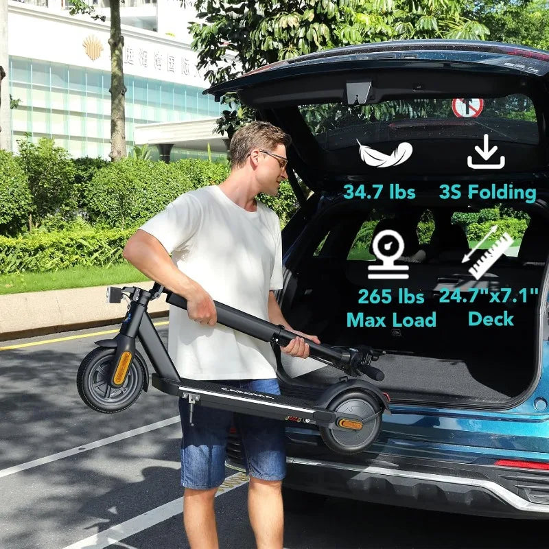 Caroma Electric Scooter, 500W/350W Powerful Motor, 25 Miles Long Range, 20 Mph Top Speed, 9 Solid Tires