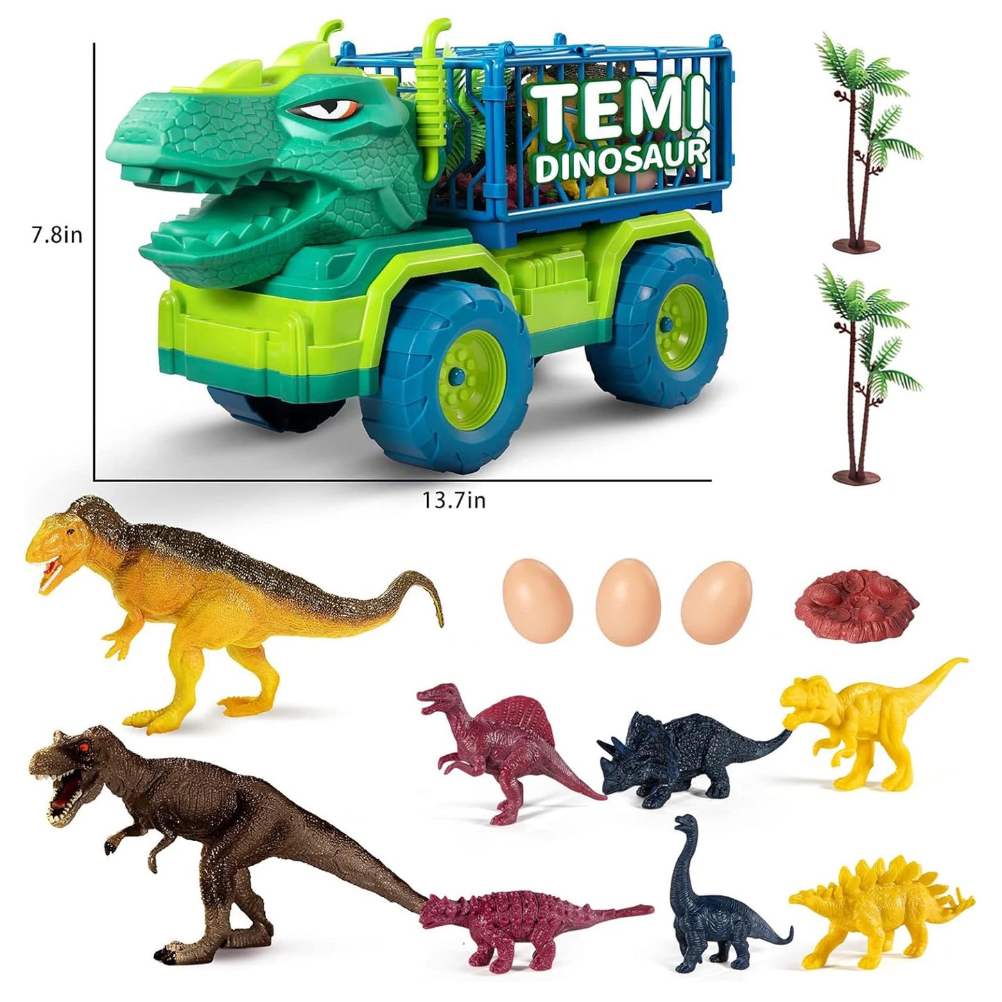 Dinosaur Truck Kids Toys With Play Mat Animal Model Engineering Car Excavator Dump Truck Game Diy Cars Toys Birthday Gifts Boys