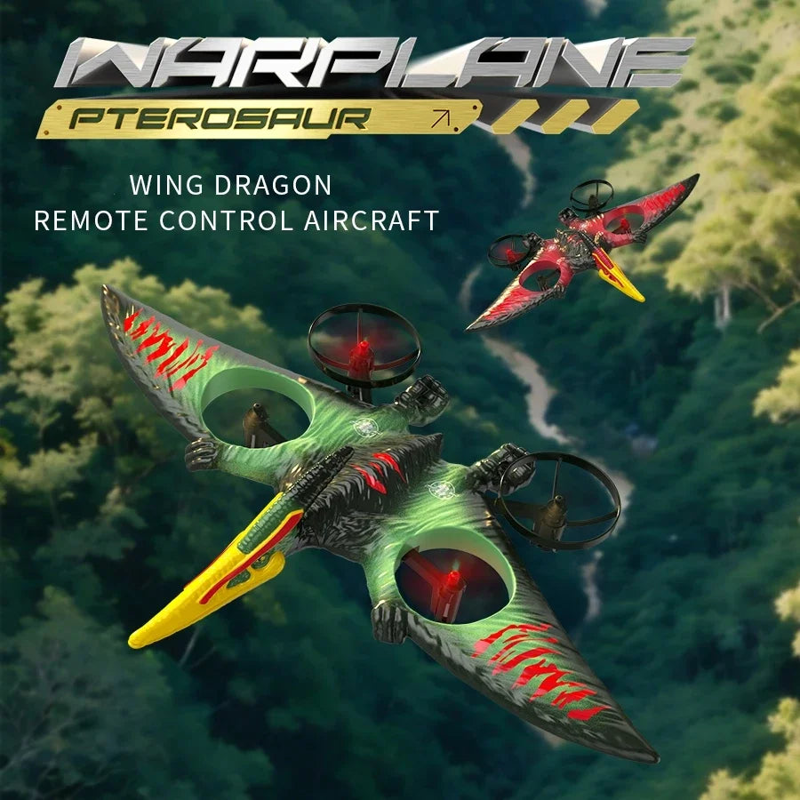RC Simulation Pterosaur Drone Remote Control Foam Aircraft LED Night Lights 360 Stunt Roll Kids Toys Outdoor Game Boys Gifts