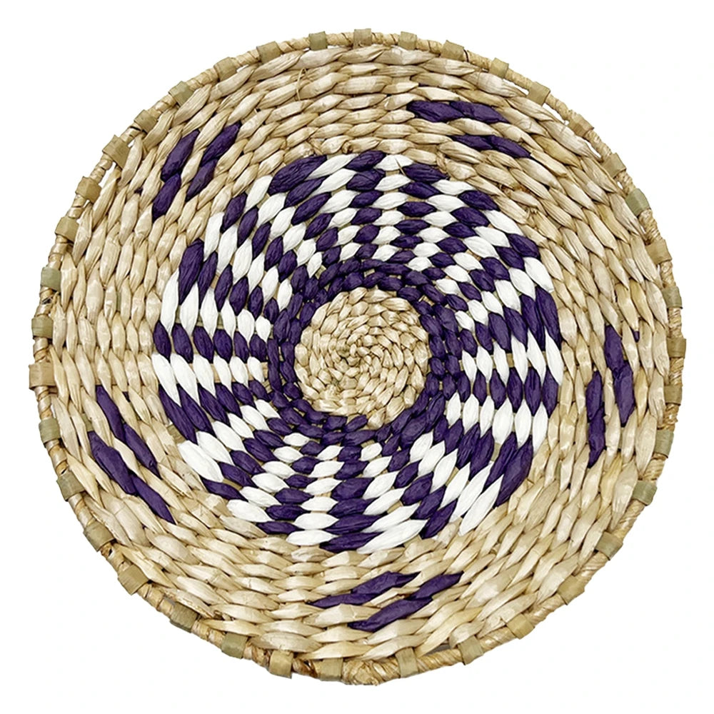 1pc Nordic Style Combination Wall Decoration Rattan Woven Grass Weaving Round Plate For Home Decoration Bedroom Background Decor