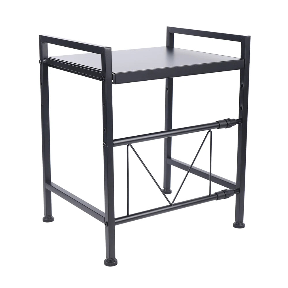 2 Tier Kitchen Countertop Organizer W/3 Hook Expandable Kitchen Organization Spice Storage Microwave Rack Countertop Organizer