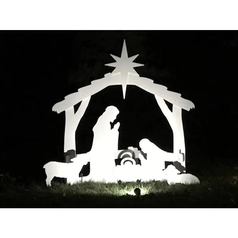 Large White Outdoor Nativity Set Popular
