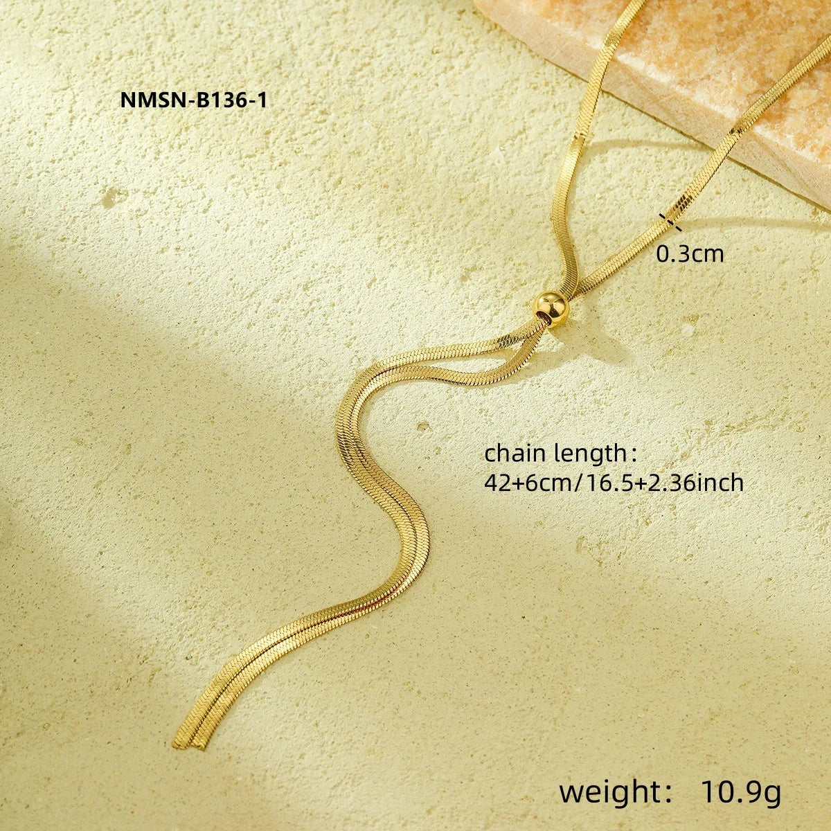 New Niche Light Luxury Style Can Be Pulled Long Necklace Fashionable Versatile High Sense Snake Bone Chain