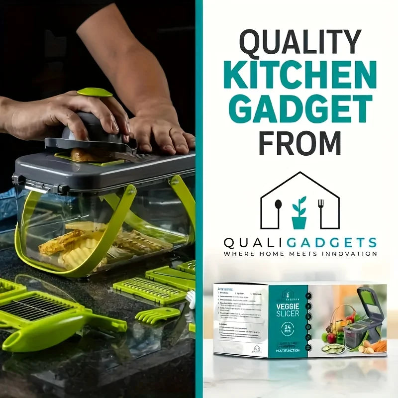 16pcs1pcs, Kitchen Companion -Multifunctional Vegetable Chopper, Fruit Slicer, Manual Food Grater, Onion Mincer, Potato Shredder