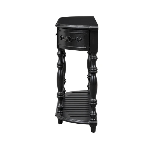 52 Inch Curved Console Table With 4 Drawers and Shelf for Entryway Living Room
