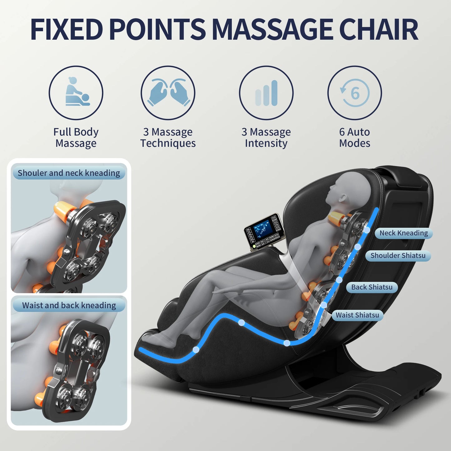 1 Year Warranty USA Local Delivery 4D Airbag Zero Gravity full body Massage Chair Home 3D Foot Roller Shiatsu Office Chair