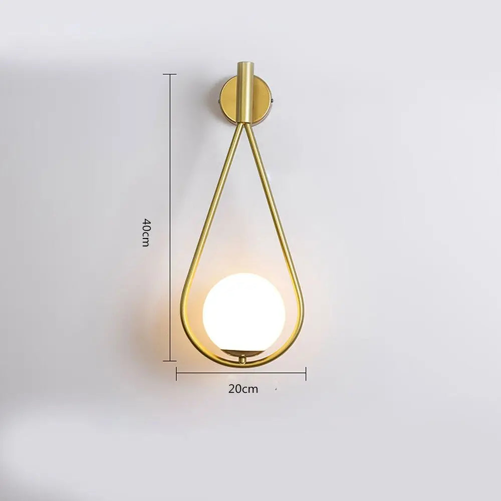 Modern Glass Ball Wall Lamp Wall Sconce Light Fixtures Fit Bathroom Bedroom Gold
