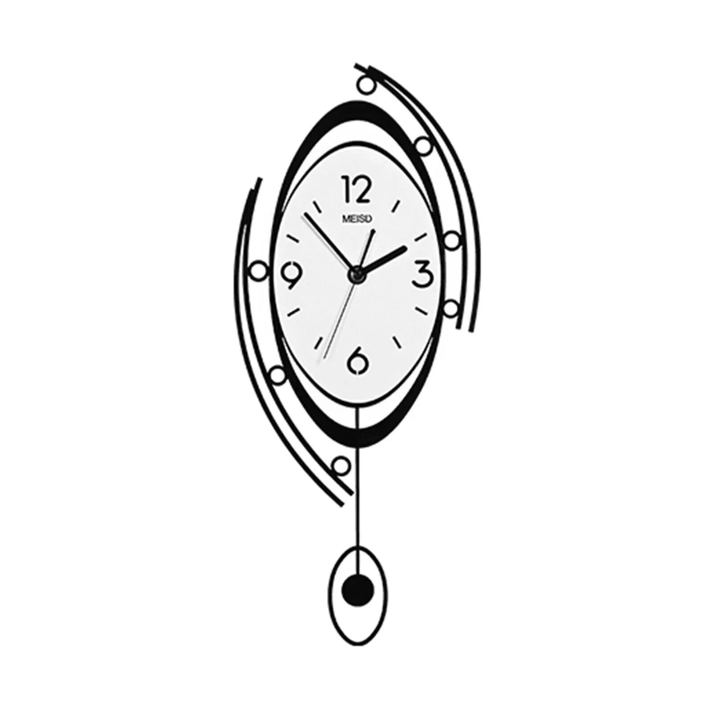Large Nordic Round Clock: 3D Creative Design for Modern Living Room Decor