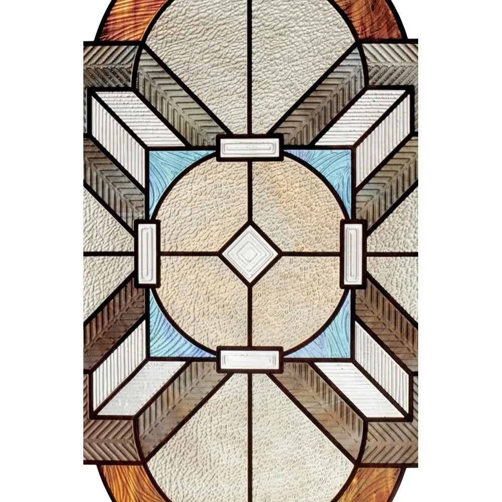 Decorative Window Film Stained Glass Pattern Non-Adhesive Easy Apply UV Protection Privacy Film Home and Office Use
