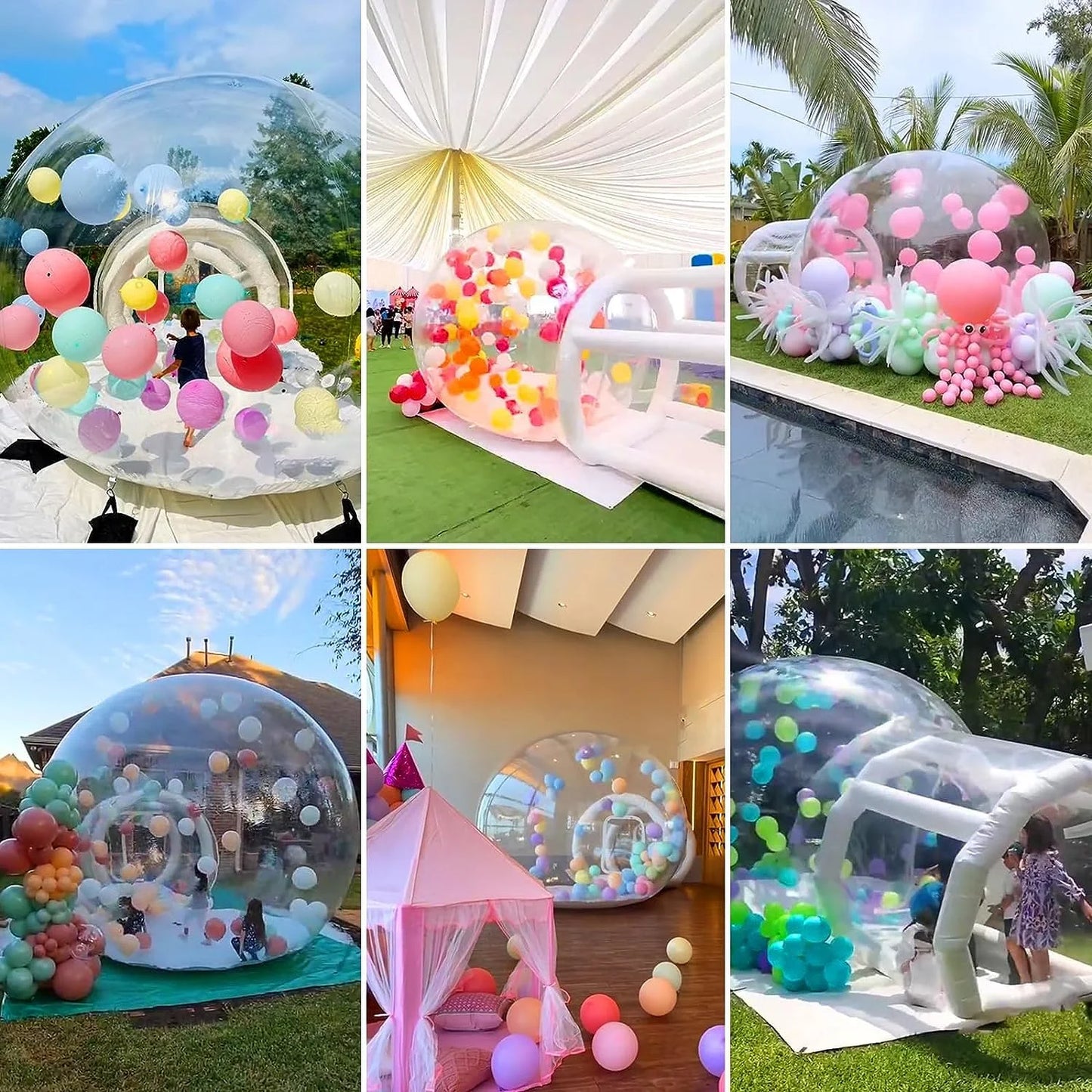 8.2Ft Inflatable Bubble Balloon House Inflatable Tent Bubble House Clear Dome Balloon Garden Tent with Blower/Pump For Party