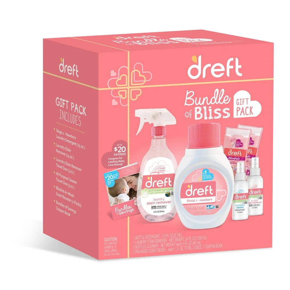 Baby Gift Set with Laundry Detergent Stain Remover Hypoallergenic Fresh Scent Infant Essentials 16 Loads Surface Cleaner Coupons