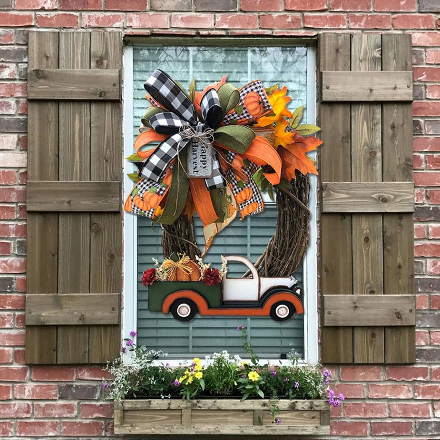 Artificial Wreaths Halloween Decorations Front Door Hanging Garland christmas Decor Farmhouse Pumpkin Wreath shipping from usa