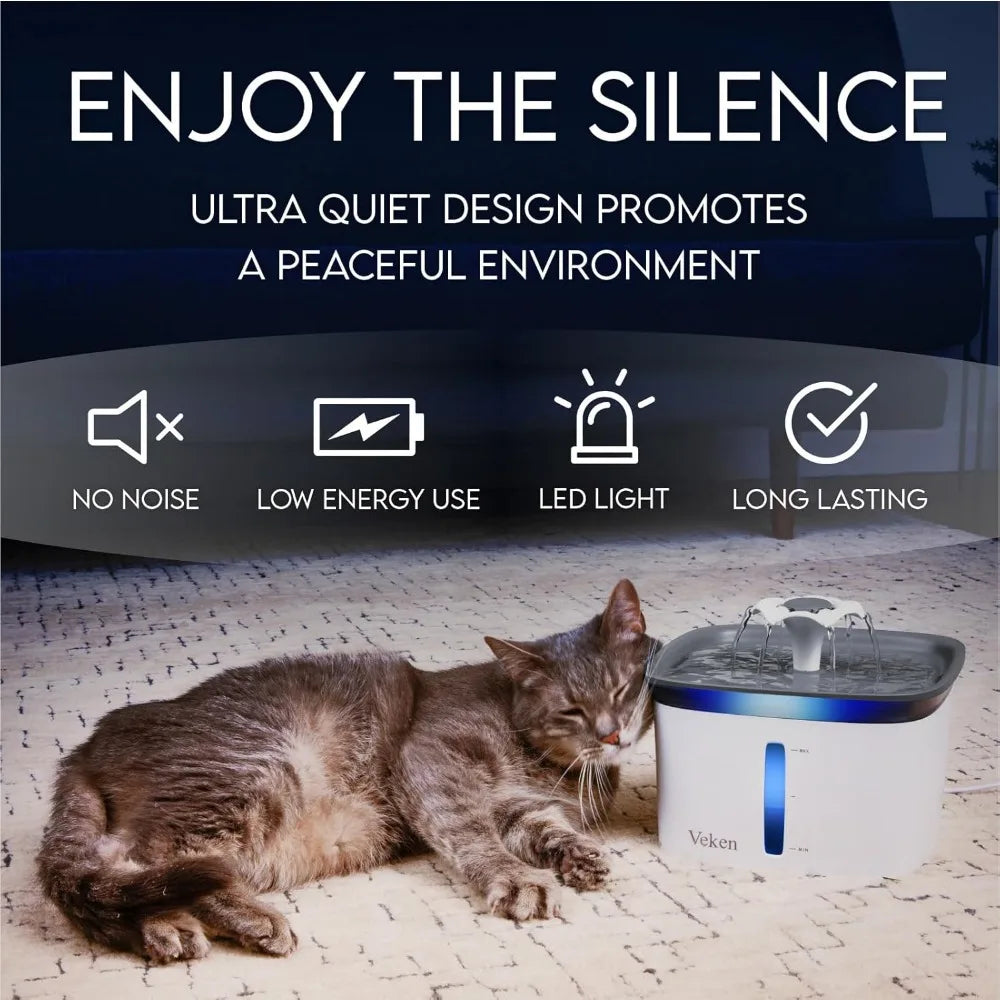 Innovation Award Winner 95oz Pet Fountain Automatic Water Dispenser with Replacement Filters for Cats and Dogs