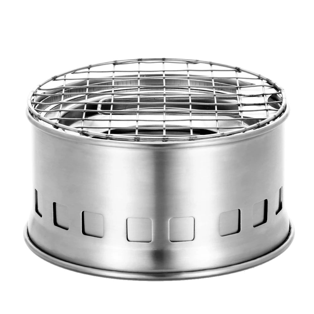 Upgrade Camping Stove & Backpacking Stove with Wood Ash Plate & Foldable Handle , Portable Folding Windproof Wood Burning Stove