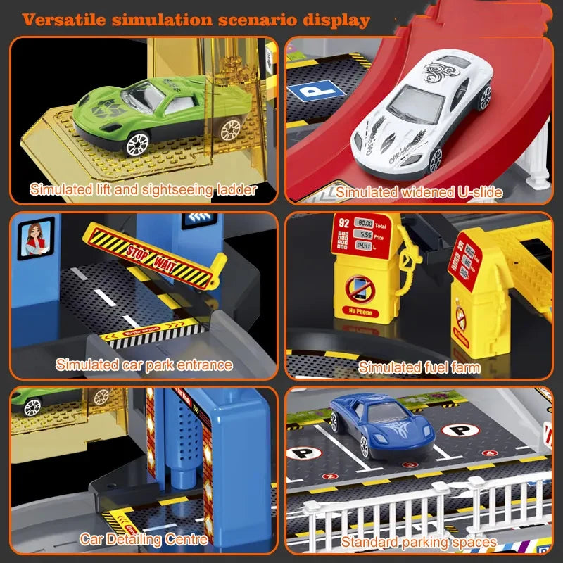 Children's Toy Track Smart City Parking Lot Adventure Puzzle Splicing Toys Puzzle Interactive Games for Kids Boys Birthday Gifts