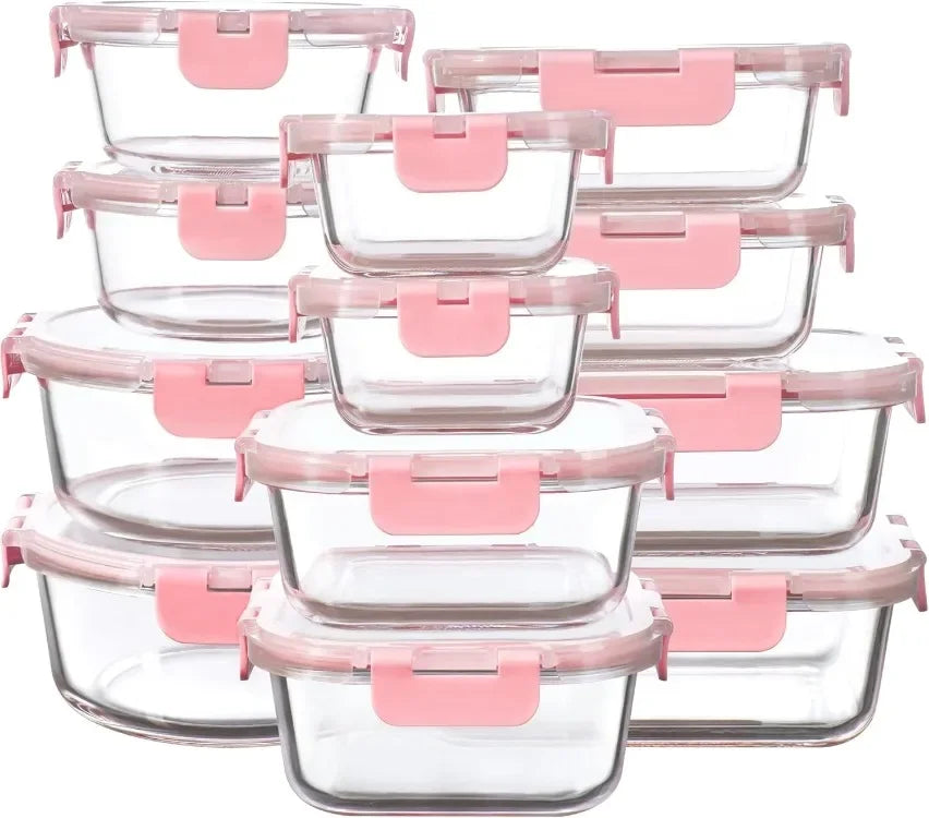 Best Seller 12 Pack Glass Storage Containers with Lids, Leak-Proof Meal Prep Containers, Dishwasher/Microwave/Oven/Freezer Safe