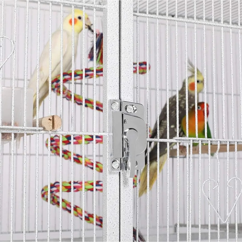 69'' Extra Large Bird Cage Metal Parrot Cage w/Detachable Stand for Mid-Sized Parrots Cockatiels Conures Parakeets Lovebirds Bu