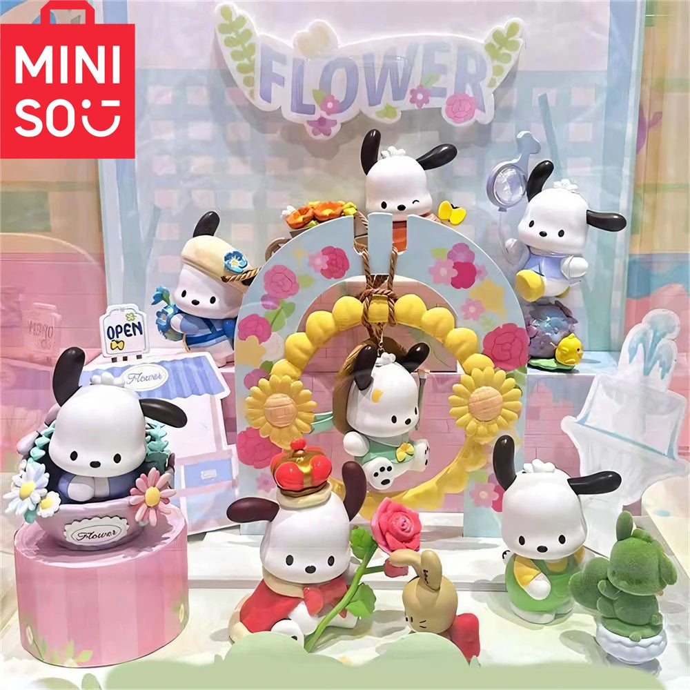 MINISO Pochacco Flowers And Young Pochacco's Small Garden Series Mystery Box Fashion Play Handmade Decorative Gifts Random Style