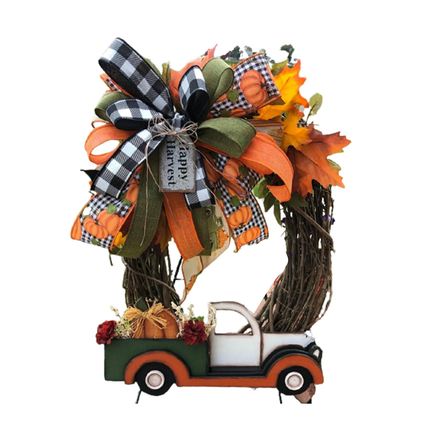 Artificial Wreaths Halloween Decorations Front Door Hanging Garland christmas Decor Farmhouse Pumpkin Wreath shipping from usa