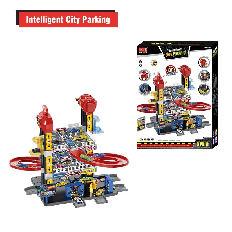 Children's Toy Track Smart City Parking Lot Adventure Puzzle Splicing Toys Puzzle Interactive Games for Kids Boys Birthday Gifts
