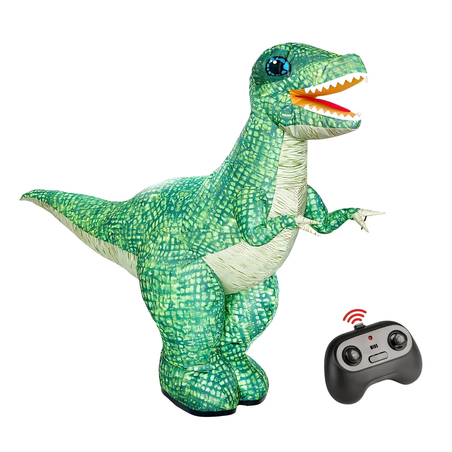 2.4Ghz Remote Control Inflatable Dinosaur Toy for Kids Realistic Electric Toy Dinosaur with 360°Rotation Birthday Gifts for Boys