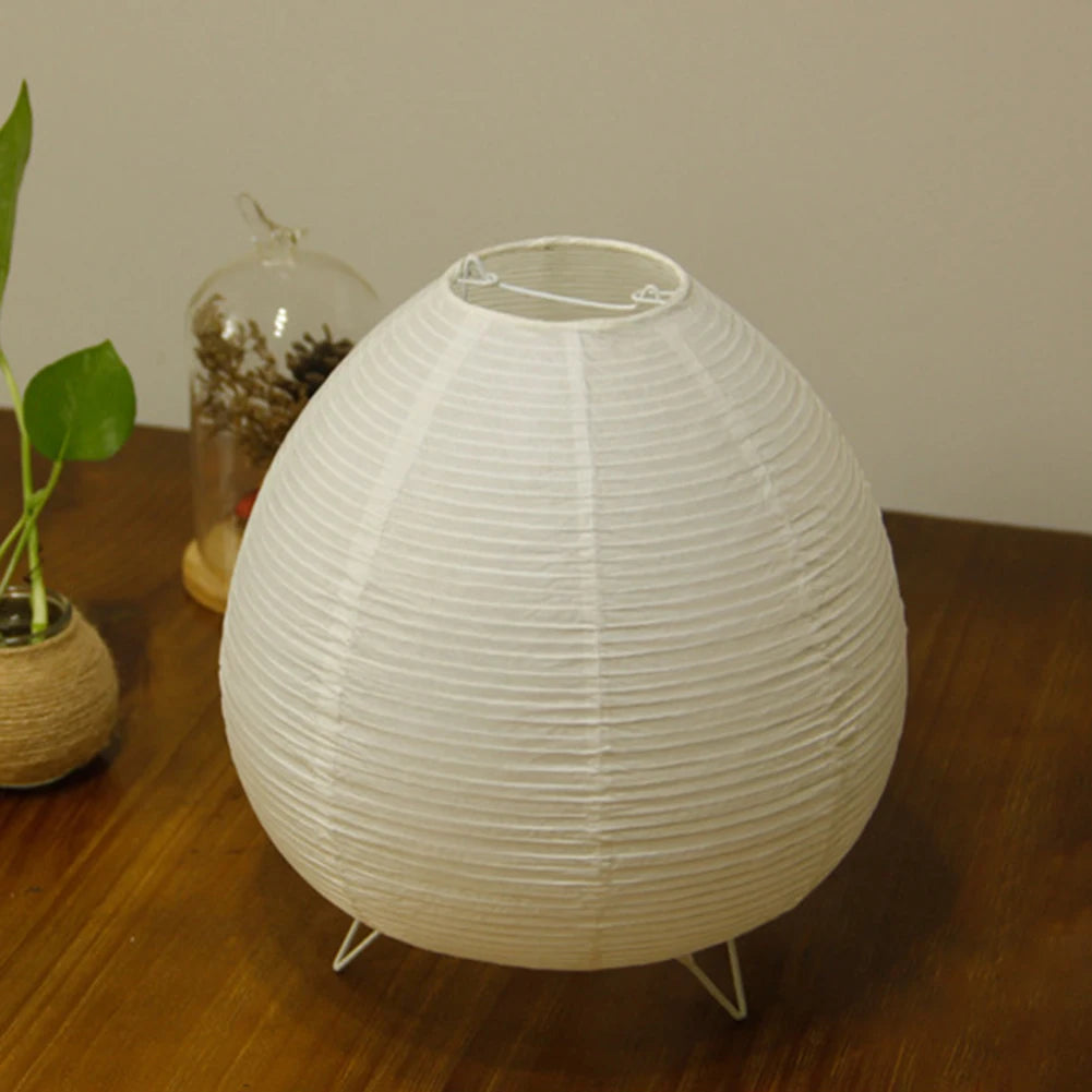 Bedside Study Table Lamp Rice Paper Desktop Decorative Lantern Light Handmade Simple LED Lighting Lamp for Living Room Bedroom