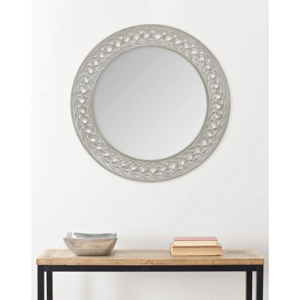 Braided Chain Decorative Wall Mirror Elegant Home Accent High Quality Glass Golden Finish Unique Design Living Room Decor