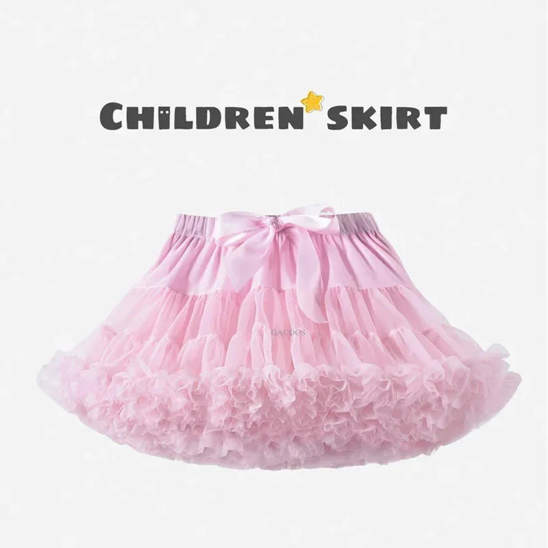 Girls Tutu Skirts Black Fluffy Toddler Tulle Princess Ball Gown Pettiskirt Ballet Party Dance Rainbow Tulle Skirts Girls Clothes