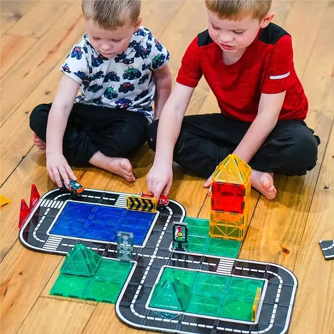 Magnetic Tiles Road Expansion Pack, STEM Magnet Building Blocks for Toddler Kids Toys, Christmas Toy Gifts for 3+ Year Old Boys