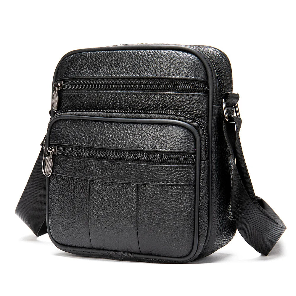 2025 New Genuine Leather Men's Bag – Premium Cowhide Trendy Crossbody Bag, Small Shoulder Sling Backpack for Men