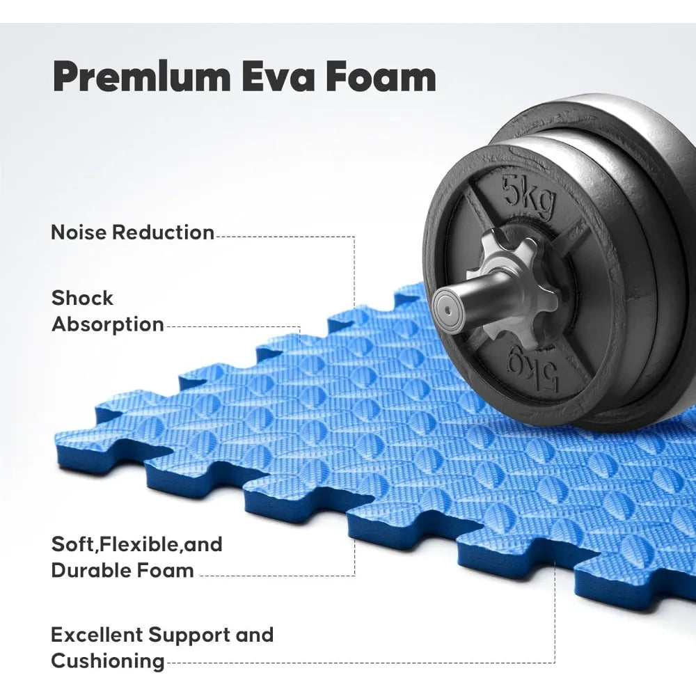 24 in x 24 in x ½ in - 16 Tiles Home Gym Mat, Puzzle Exercise Mat, EVA Interlocking Foam Floor Tiles for Home Workout Equipment