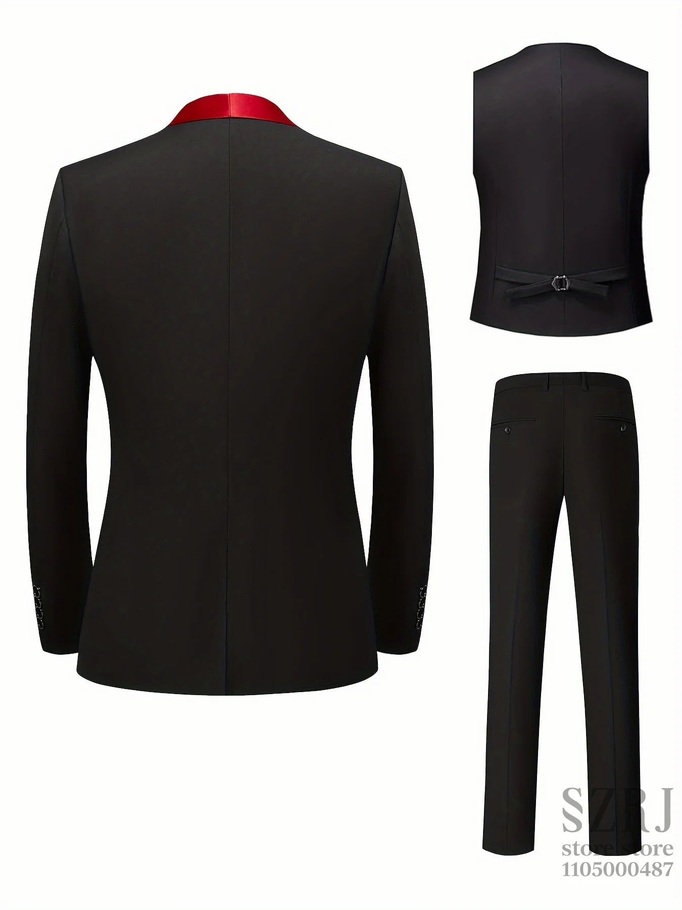 3PCS Men's Wedding Guest Suit Set: Shawl Collar Jacket + Slim Pants | Formal Banquet Outfit