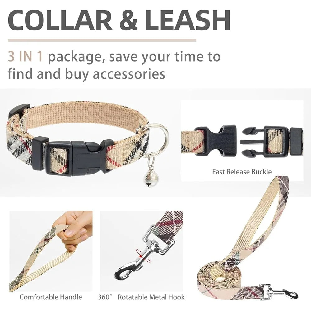 Adjustable No Pull Dog Harness Collar Leash Set Step In Breathable Soft Pet Gear Small Medium Dogs Cats Outdoor Walking Running