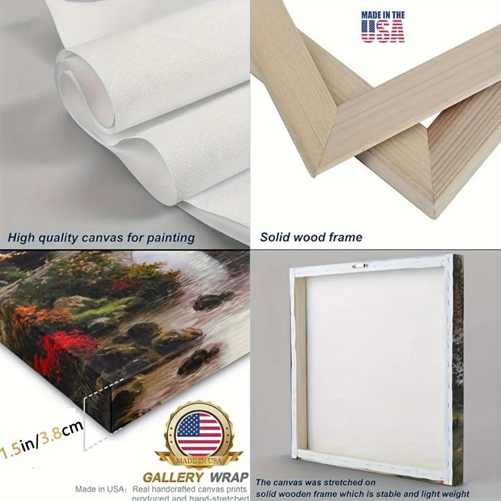 1.5 inch thick pine solid wood frame, Li tomorrow empty ocean beach wave scenery, modern painting wall decoration