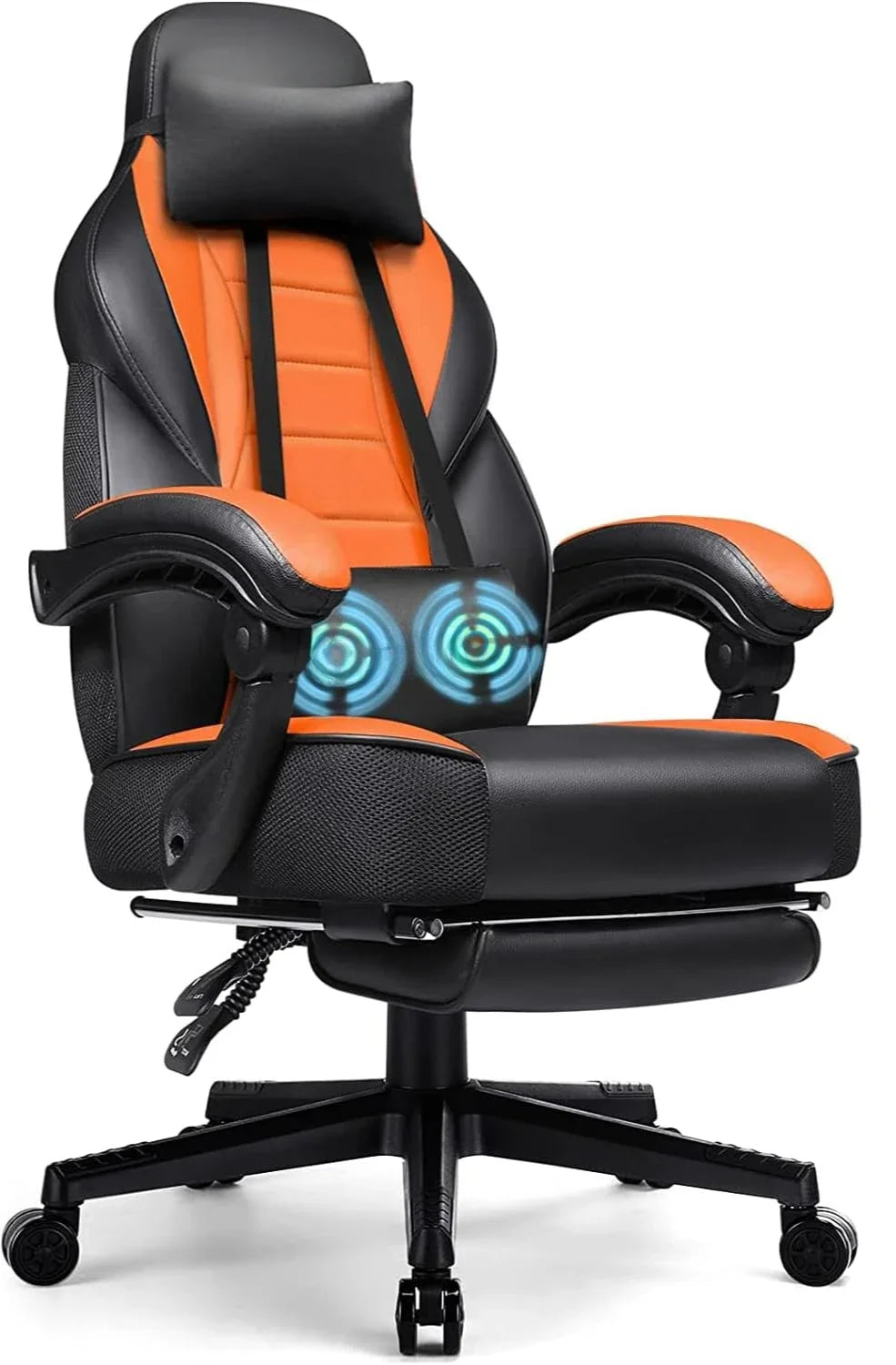 Gaming Chair with Footrest and Massage, Big and Tall Gaming Chair for Adults, Ergonomic Heavy Duty Gaming Chairwith Large Size