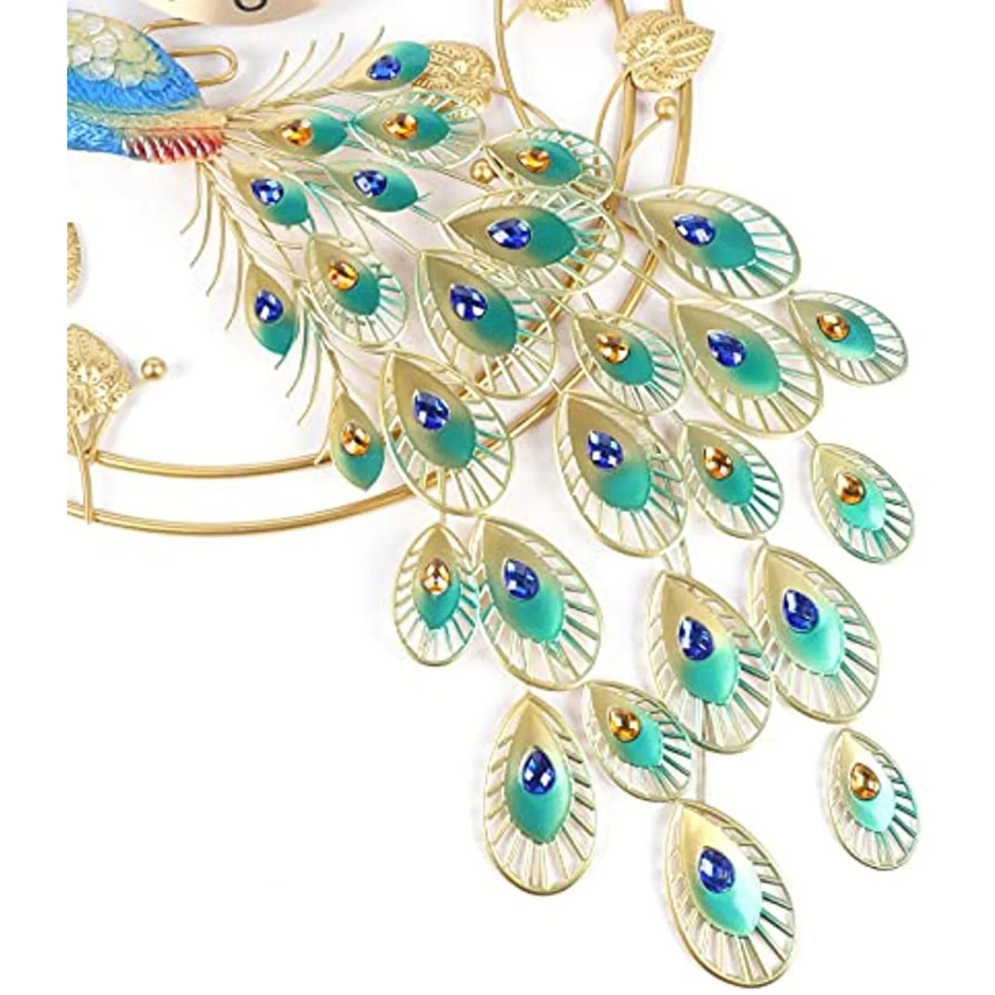 Creative Metal Wall Clock Modern Style Wall Watch Clock Peacock Shaped Wall Clock Silent Clock