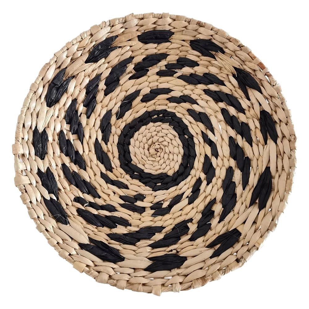 1pc Nordic Style Combination Wall Decoration Rattan Woven Grass Weaving Round Plate For Home Decoration Bedroom Background Decor