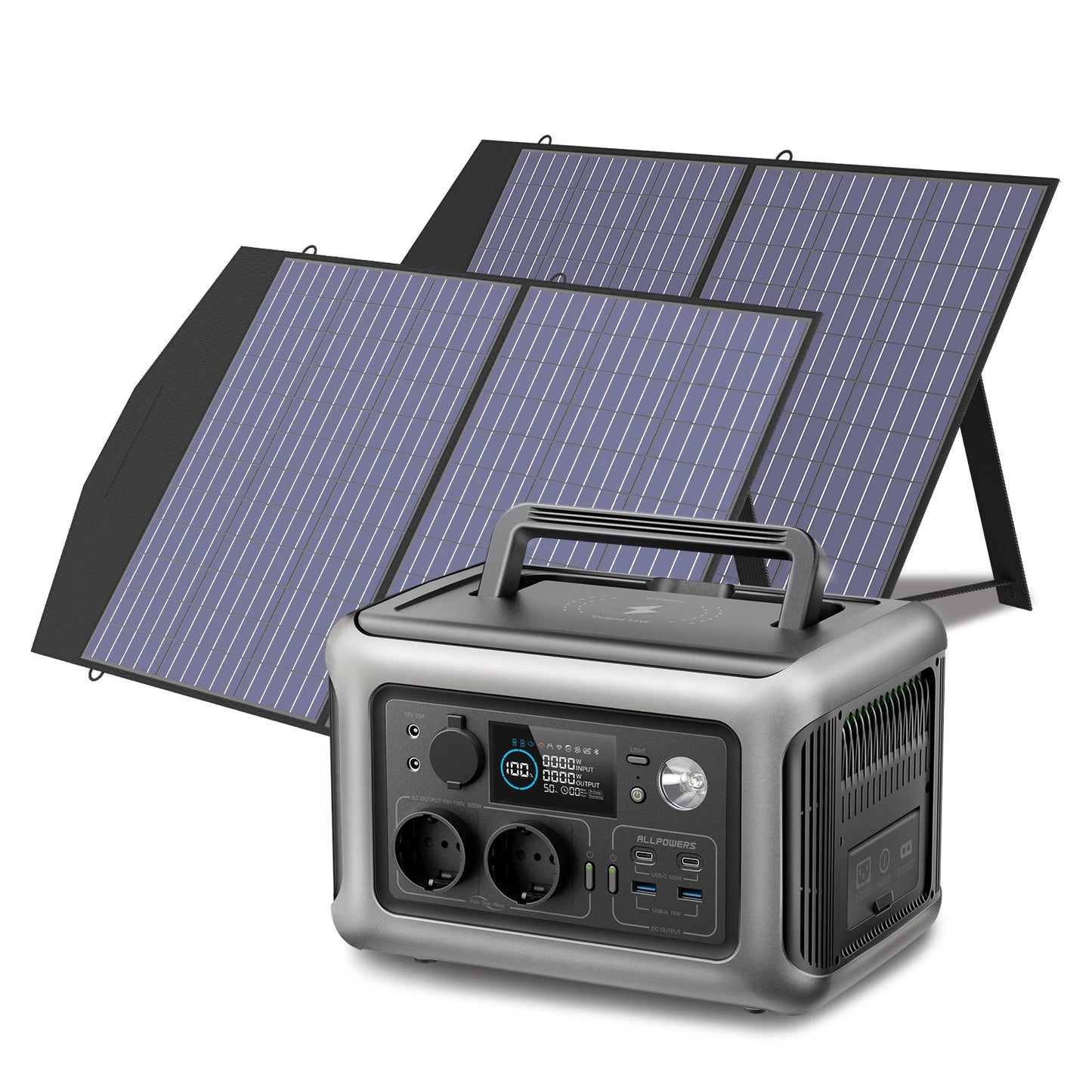 ALLPOWERS R600 Portable Powerstation with Solarpanel (Optional),299Wh 600W LiFePO4 Battery for Home Backup Outdoors Camping RV