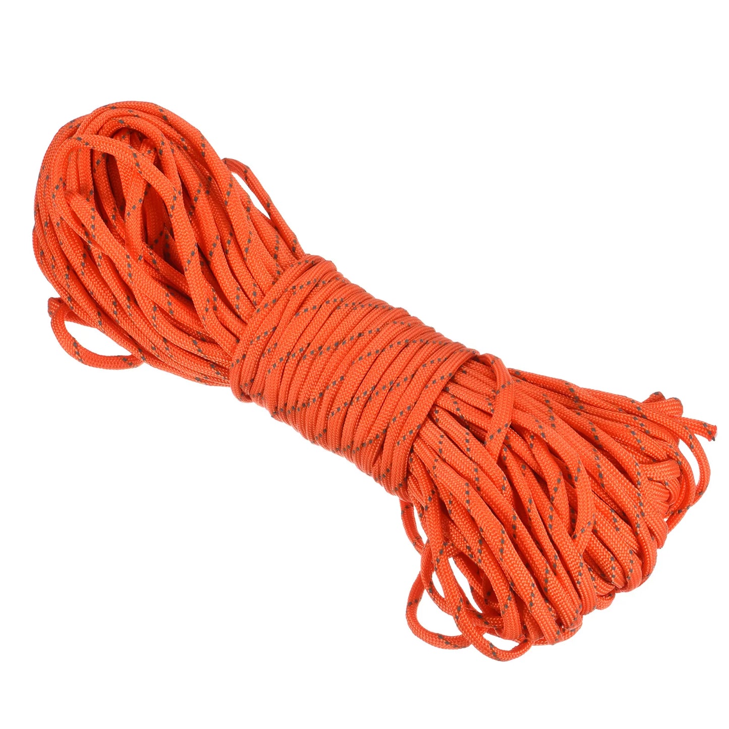 Tent Rope 101.7 Feet 4mm Reflective Guyline 7 Strand Cord Nylon Guy Rope for Outdoor Camping Hiking, Orange Red