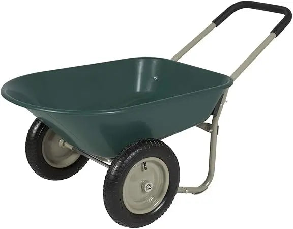 Rolling Mobile Heavy Duty Polyurethane 2 Tire Wheelbarrow Garden Cart Easy Loading and Dumping Utility Wagon Perfect for Transpo