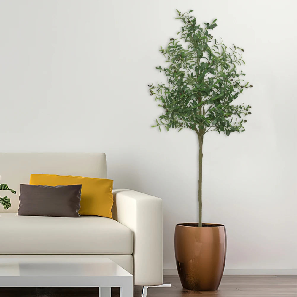 Artificial Olive Tree Faux Olive Tree 5ft/6ft/7ft Tall Artificial Tree Indoor Outdoor Potted Artificial Plants for Home Office