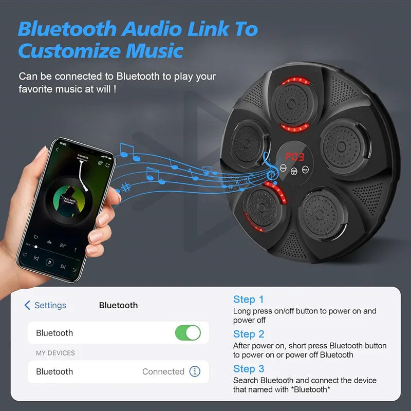 Musical boxing machine with gloves | high quality electronic boxing training target | easy to install | gift | agility training