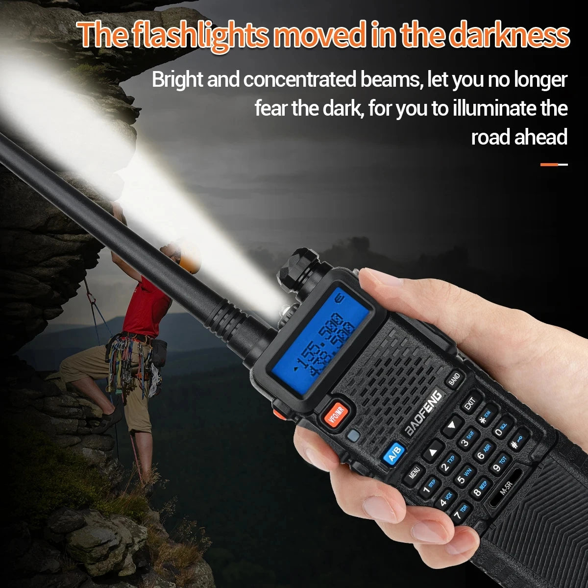 2PCS Baofeng M-5R Walkie Talkie Multi Band Rechargeable 3800mAh Battery UV-5R Ham Radio Handheld Long Range for Hunting Camping
