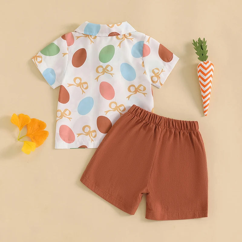 Toddler Boy Spring Outfit Sleeveless Bunny Carrot Print Tank Top with Drawstring Waist Shorts Set for Summer Fun