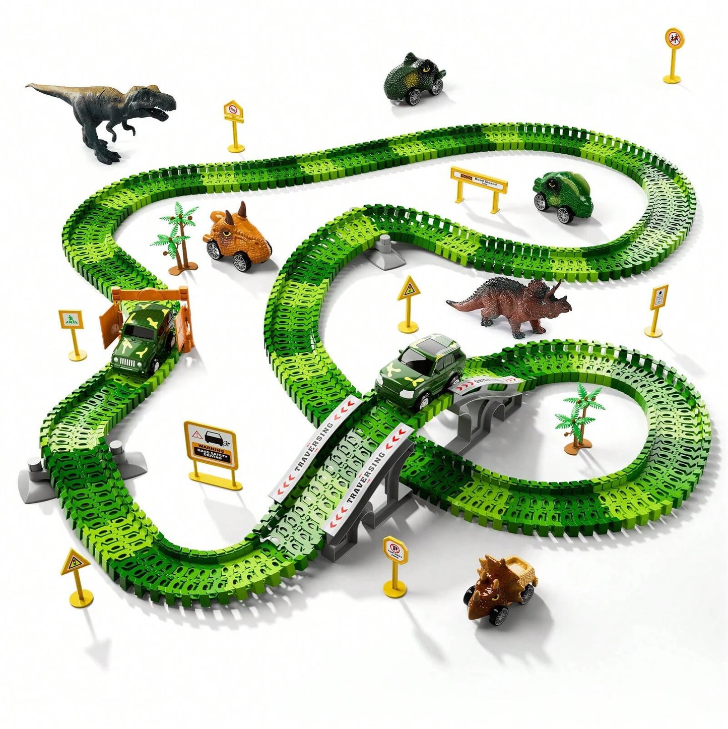 Toddler Boy Toys 236 PCS Race Tracks Toys Gifts for 3 4 5 Year Old Boys Kids, 6 PCS Construction Car Toys Gifts for 2 3 4 5 Year