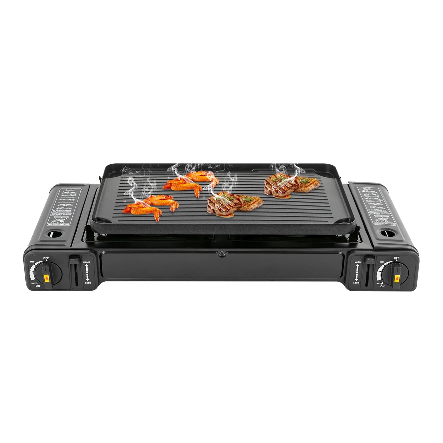 Double Head Barbecue Gas stove with Baking Tray Home Application Home Outdoor